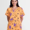 Care Bears Women's Halloween Scrub Top with Short Sleeves, Sizes S-XXXL