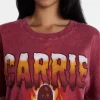Carrie Women's Fire Halloween Graphic Tee with Short Sleeves, Sizes XXS-XXL