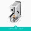 CASABREWS Espresso Machine With 20-Bar Pressure, 34 oz Water Tank, Milk Frother, Silver - 5418Basic