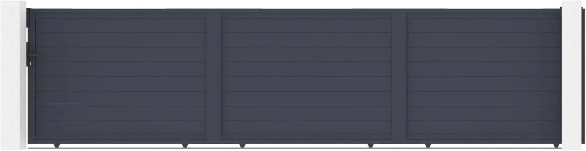 Casanoov Aluminium Folding Driveway Gate 4m x 160cm Grey - KIT-000024