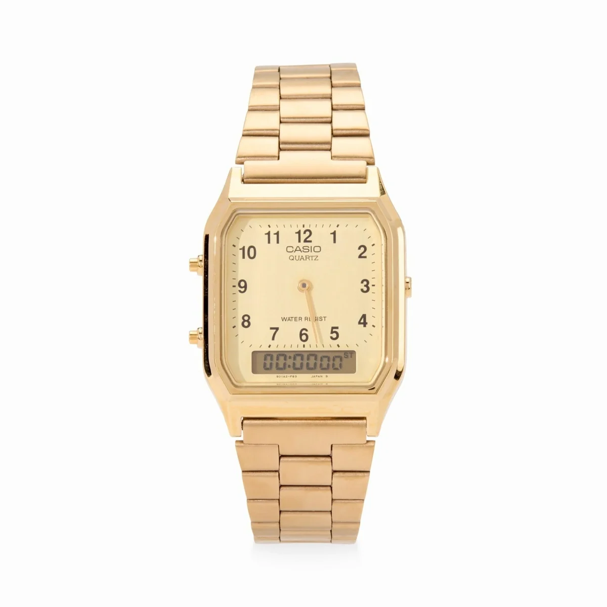 Casio AQ230 Analog Digital Watch - Gold