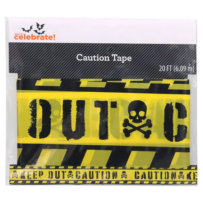 Caution Tape Decoration, Yellow and Black, 20', Halloween by Way To Celebrate