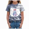 CAUYDY Halloween Ghouls Ghost Retro Girl Kids T-Shirt Graphic Tshirt Little Kids Fall Short Sleeve Tee Tops(Orange, 8-9