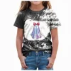 CAUYDY Halloween Ghouls Ghost Retro Girl Kids T-Shirt Graphic Tshirt Little Kids Fall Short Sleeve Tee Tops(Orange, 8-9