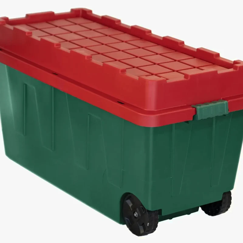CenTrex 64-Gallon Green Holiday Rolling Storage Tote With Latching Lid - 21.1 x 23.2 x 46.5