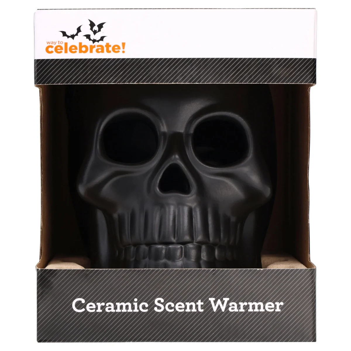 Ceramic Skull Electric Wax Warmer, Black, Halloween by Way To Celebrate
