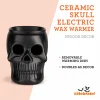 Ceramic Skull Electric Wax Warmer, Black, Halloween by Way To Celebrate