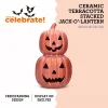 Ceramic Stacked Jack-o'-Lantern Decoration, Terracotta, 11.25", Halloween by Way To Celebrate