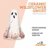 Ceramic Wildflower Ghost Decoration, White, 8.2", Halloween by Way To Celebrate