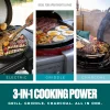Charbroil 3-in-1 Dual Fuel Electric Grill, Griddle And Charcoal Grill - 25302145