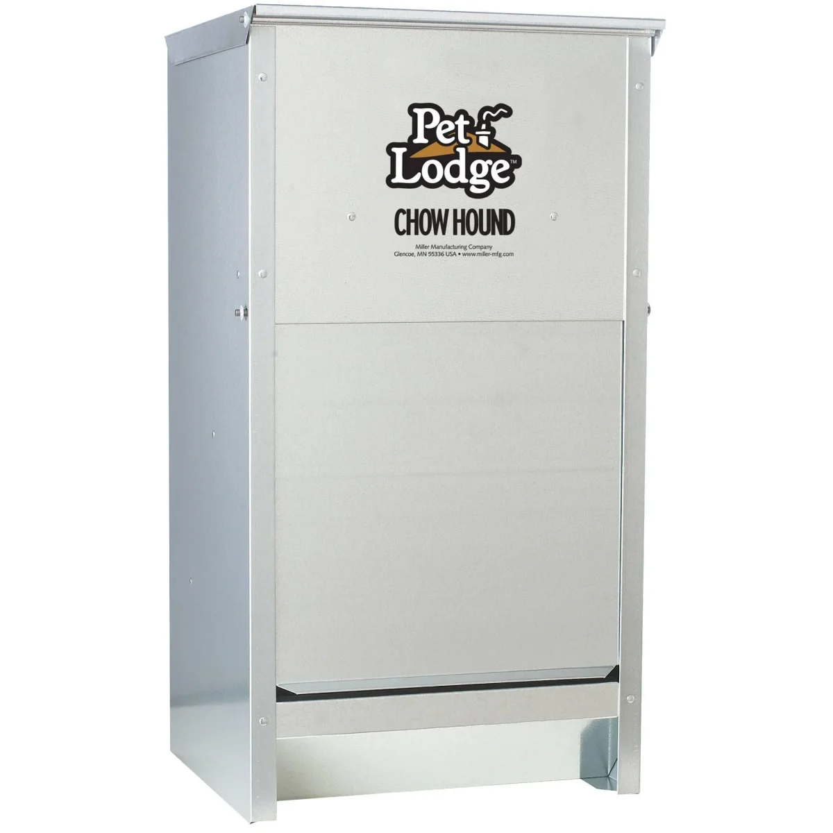 Chow Hound Automatic Dog Feeder, 50 lb Galvanized Steel - 12 x 16.25 x 28.25 in