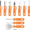 Clackibukvyz Pumpkin Carving Kit, Halloween Professional Pumpkin Cutting Supplies Tools with Carrying Bag, 10 Pcs