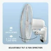 Classic 16-Inch Wall Mounted Oscillating Fan, 3-Speed, White, Metal