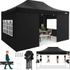 COBIZI 10x20 ft Commercial Pop-Up Canopy Tent With 6 Sidewalls And Roller Bag