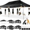 COBIZI 10x20 Heavy Duty Pop-Up Canopy Tent With 6 Sidewalls - Black