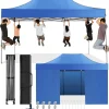 COBIZI Pop-Up Canopy 10 x 15 ft Blue With 4 Sidewalls