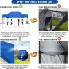 COBIZI Pop-Up Canopy 10 x 15 ft Blue With 4 Sidewalls