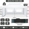 COBIZI Pop-Up Canopy 10 x 20 ft, White, 6 Sidewalls