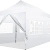 COBIZI Pop-Up Canopy 10 x 20 ft, White, 6 Sidewalls
