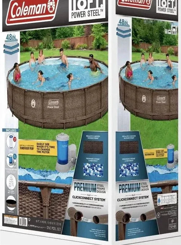 Coleman 18 x 48 Power Steel Frame Above-Ground Swimming Pool Set