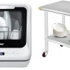 COMFEE' Portable Countertop Dishwasher, 5L Built-In Water Tank, 6 Programs, White - CDC17P0AWB