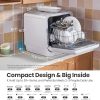 COMFEE' Portable Countertop Dishwasher, 5L Built-In Water Tank, 6 Programs, White - CDC17P0AWB