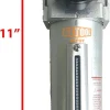 Compressed Air Inline Filter Regulator Combo, Metal Bowl, 5 Micron, 7 To 175 PSI, Auto Drain