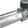 Compressed Air Inline Filter Regulator Combo, Metal Bowl, 5 Micron, 7 To 175 PSI, Auto Drain