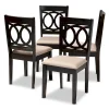 Contemporary 4-Piece Dining Chair Set With Fabric Upholstery - Espresso Brown