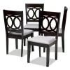 Contemporary 4-Piece Dining Chair Set With Fabric Upholstery - Espresso Brown