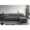 Contemporary L-Shaped Sectional Sofa With Cup Holders, Storage Chaise, Grey Or Black