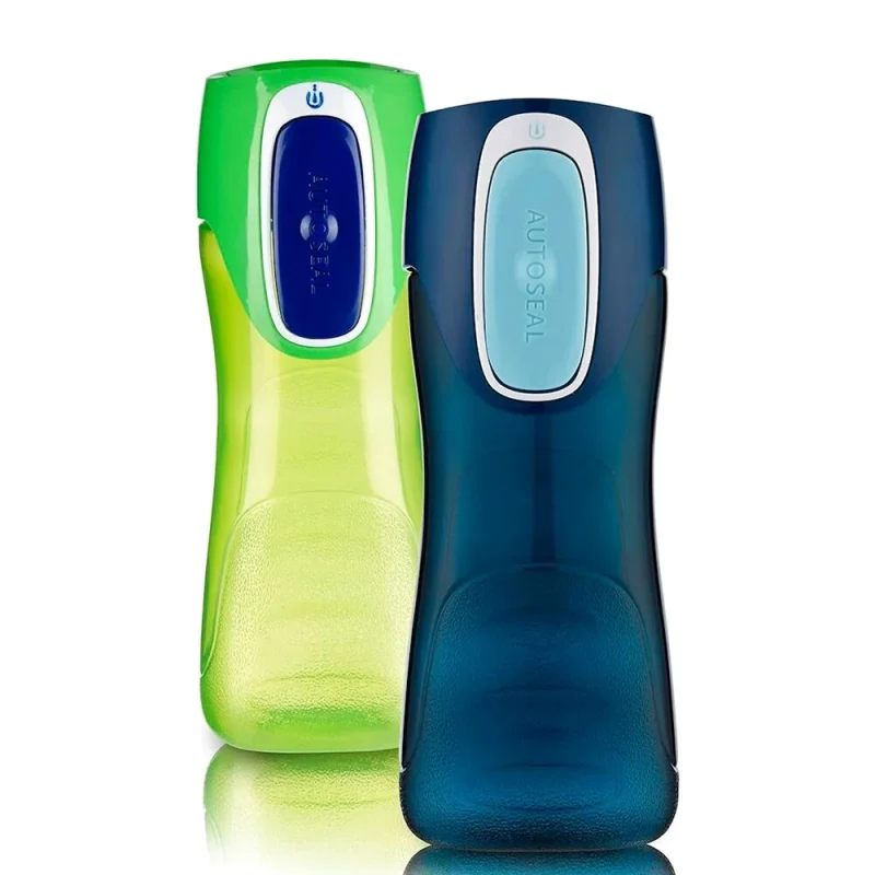 Contigo Trekker Kids Water Bottle With AUTOSEAL Lid, 14oz, 2-Pack, Granny Smith & Nautical