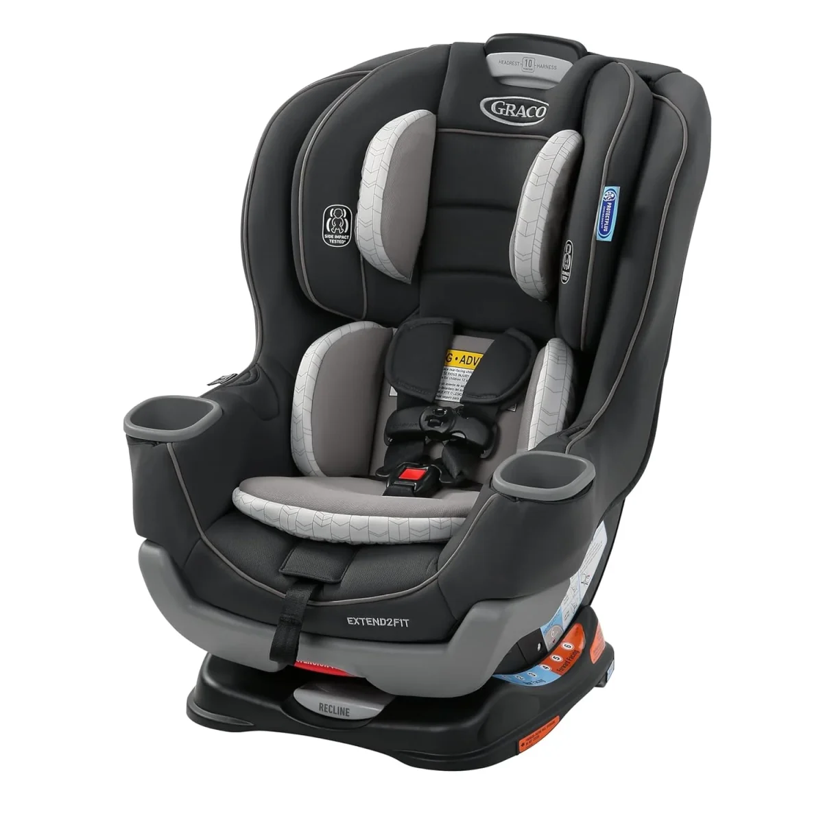 Convertible Baby Car Seat Rear- and Forward-Facing With Adjustable Extension Panel, Gotham - Extend2Fit