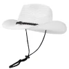 COOPLUS Straw Cowboy Hat for Women Western Cowgirl Adjustable Chin Strap Hats for Summer