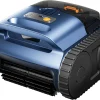 Cordless Robotic Pool Vacuum Cleaner With Track Drive, Sonar Navigation, 180W Brushless Motor, 150-Min Runtime, Dark Blu