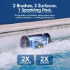 Cordless Robotic Pool Vacuum Cleaner With Track Drive, Sonar Navigation, 180W Brushless Motor, 150-Min Runtime, Dark Blu