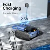 Cordless Robotic Pool Vacuum Cleaner With Track Drive, Sonar Navigation, 180W Brushless Motor, 150-Min Runtime, Dark Blu