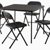 Cosco 5-Piece Folding Card Table Set, Black - Vinyl Seats - 37523BLK1W
