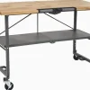 COSCO SmartFold Butcher Block Workbench, 700 lb Capacity, Pine - 66765DKG1E