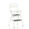 COSCO Stylaire Retro Chair And Step Stool With Flip-Up Seat - White, One Pack