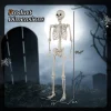 Costway 5.4 FT Halloween Skeleton Decoration Life Size Large Skeleton with Posable Joints 64.5 Inches Ivory White