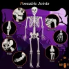 Costway 5.4 FT Halloween Skeleton Decoration Life Size Large Skeleton with Posable Joints 64.5 Inches Ivory White