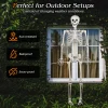 Costway 5.4 FT Halloween Skeleton Decoration Life Size Large Skeleton with Posable Joints 64.5 Inches Ivory White