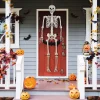 Costway 5.4 FT Halloween Skeleton Decoration Life Size Large Skeleton with Posable Joints 64.5 Inches Ivory White