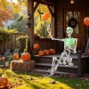 Costway 5.5 FT Poseable Halloween Skeleton Life-Size Decoration with Movable Joints Pink