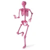 Costway 5.5 FT Poseable Halloween Skeleton Life-Size Decoration with Movable Joints Pink
