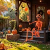 Costway 5.5 FT Poseable Halloween Skeleton Life-Size Decoration with Movable Joints Pink