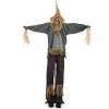 Costway 7 FT Halloween Decoration Animated Standing Scarecrow Light-up Eyes Poseable Arm