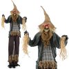Costway 7 FT Halloween Decoration Animated Standing Scarecrow Light-up Eyes Poseable Arm