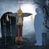 Costway 7 FT Halloween Decoration Animated Standing Scarecrow Light-up Eyes Poseable Arm
